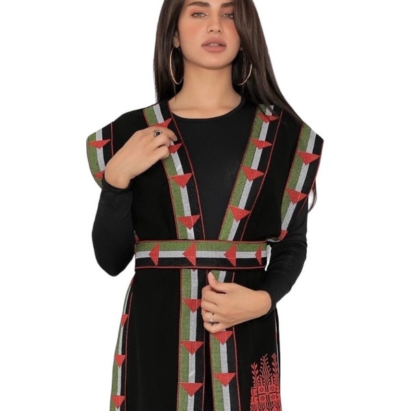 Costume traditionnel palestinien brodé - Qods - Jérusalem - Keffieh - Jordanien - Kufiyah - Kufiya - Tatreez - Palestine - Kuffiyeh