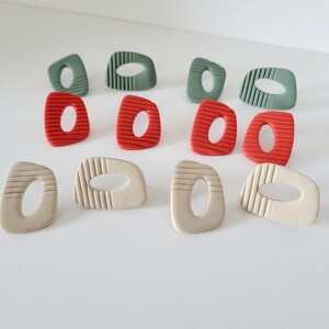 Kora / Statement Studs / Abstract Earrings / Modern Earrings / Minimalist / Handmade / Clay Earrings