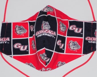 Designer High Quality Gonzaga Bulldogs Best Fitting Breathable Fully Adjustable Face Mask with Nose Wire,