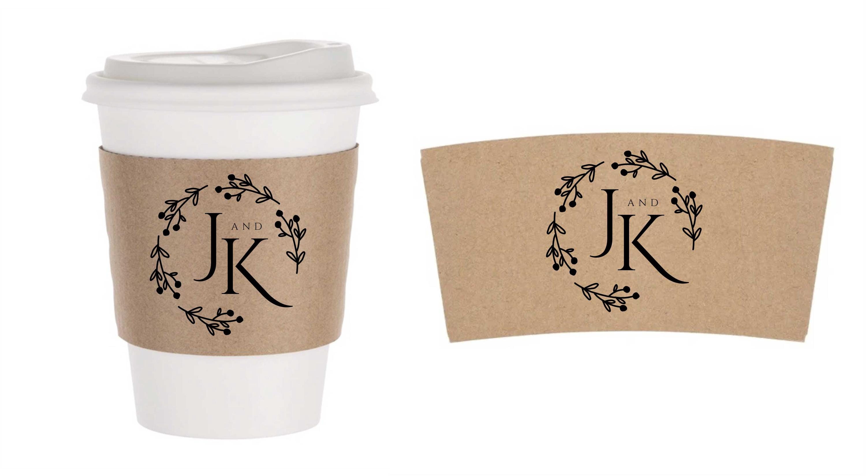 Custom Printed Paper Coffee Cup Sleeves | Disposable/kraft | Brown or ...