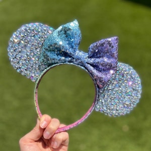 Regenbogen Pailletten Strass Minnie Maus Ohren Stirnband