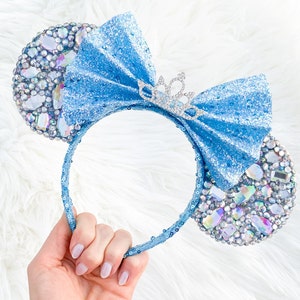Glass Slippers Sequin & Rhinestone Ears Headband || Mickey Ears || Minnie Ears || Mickey Mouse Ears || Disney Ears || Minnie Mouse Headband