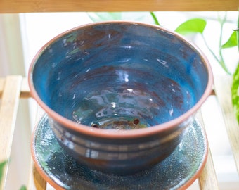 Planter with Matching Plate Handmade Pottery Personalizable
