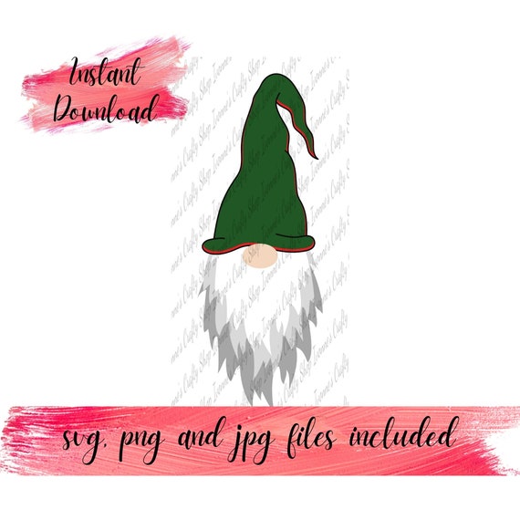 Download Gnome Design With Hat And Beard Png Svg And Jpg File Digital Etsy