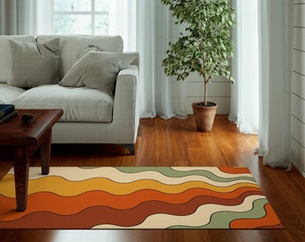 Retro Rug, 70s Rug, Funky Rug, Trippy Rug, Hippie Rug, Colorful Psychedelic Area Rug, Abstract Groovy Boho Rug, Bedroom Living Room Art Rug