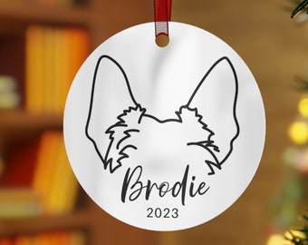 Personalized Scottish Terrier Ornament, Scottie Dog Gifts, Scottie Ears Custom Name Dog Ornament, Scotty Dog Christmas Decor, Pet Ornament