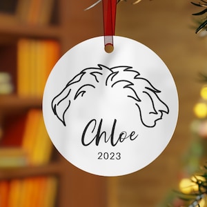 Personalized Maltese Dog Ornament, Maltese Gifts, Maltese Ears Custom Name Dog Ornament, Maltese Mom Gift, Dog Christmas Decor, Pet Ornament