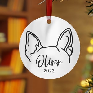 Personalized Boston Terrier Ornament, Boston Terrier Gifts, Custom Dog Ornament, Boston Terrier Christmas Ornament, Dog Ears Pet Ornament