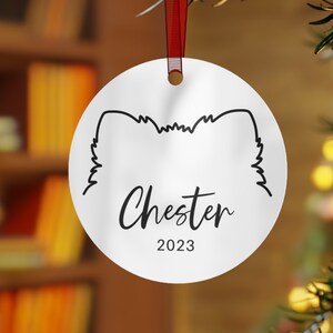 Personalized Pomeranian Ornament, Pomeranian Gifts, Pomeranian Ears Custom Name Dog Ornament, Custom Pomeranian Christmas Decor Pet Ornament