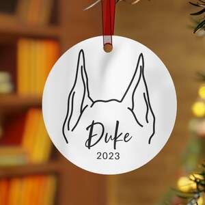 Personalized Doberman Ornament, Doberman Gifts, Doberman Pinscher Ears Custom Name Dog Ornament, Dobie Christmas Ornament, Xmas Pet Ornament