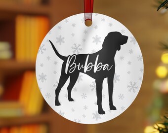 Personalized Coonhound Ornament, Coonhound Gifts, Custom Name Dog Ornament, Treeing Walker Coonhound Christmas Decor, Holiday Pet Ornament