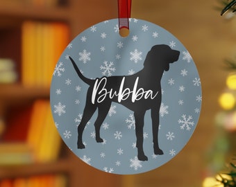 Personalized Coonhound Ornament, Coonhound Gifts, Custom Name Dog Ornament, Treeing Walker Coonhound Christmas Decor, Holiday Pet Ornament
