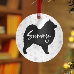 Personalized Samoyed Ornament, Samoyed Gift, Custom Name Dog Ornament, Samoyed Christmas Decor, Gifts for Samoyed Lovers, Xmas Pet Ornament