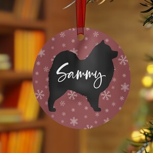 Personalized Samoyed Ornament, Samoyed Gift, Custom Name Dog Ornament, Samoyed Christmas Decor, Gifts for Samoyed Lovers, Xmas Pet Ornament