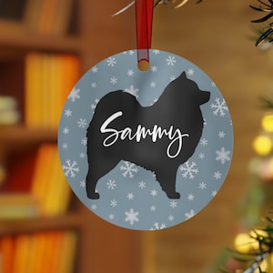 Personalized Samoyed Ornament, Samoyed Gift, Custom Name Dog Ornament, Samoyed Christmas Decor, Gifts for Samoyed Lovers, Xmas Pet Ornament
