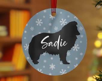 Personalized Sheltie Ornament, Shetland Sheepdog Gifts, Custom Name Dog Ornament, Sheltie Gifts, Sheltie Dog Christmas Decor, Pet Ornament