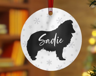 Personalized Sheltie Ornament, Shetland Sheepdog Gifts, Custom Name Dog Ornament, Sheltie Gifts, Sheltie Dog Christmas Decor, Pet Ornament