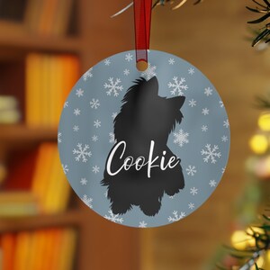 Personalized Yorkie Ornament, Yorkie Gifts, Custom Yorkie Christmas Ornament, Gifts for Yorkshire Terrier Lovers, Custom Name Pet Ornament
