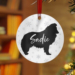 Personalized Sheltie Ornament, Shetland Sheepdog Gifts, Custom Name Dog Ornament, Sheltie Gifts, Sheltie Dog Christmas Decor, Pet Ornament