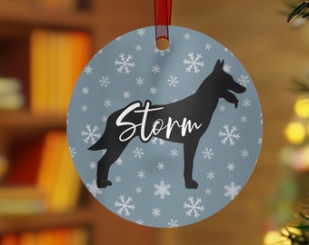 Personalized Belgian Malinois Ornament, Malinois Gift, Custom Dog Ornament, Maligator Christmas Ornament, Mal Holiday Decor, Pet Ornament