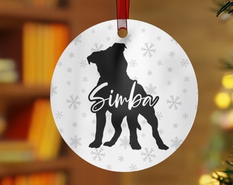 Personalized Pitbull Ornament, Pit Bull Gifts, Custom Dog Ornament, Pitbull Mom Gift, Pittie Christmas Ornament, Custom Name Pet Ornament