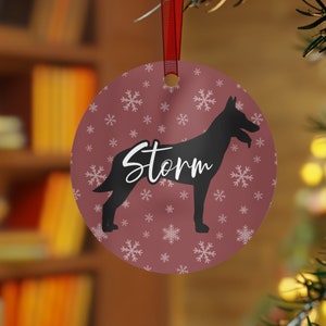 Personalized Belgian Malinois Ornament, Malinois Gift, Custom Dog Ornament, Maligator Christmas Ornament, Mal Holiday Decor, Pet Ornament