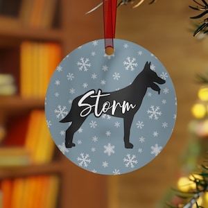 Personalized Belgian Malinois Ornament, Malinois Gift, Custom Dog Ornament, Maligator Christmas Ornament, Mal Holiday Decor, Pet Ornament