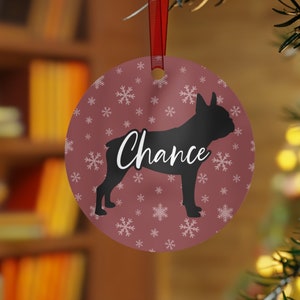 Personalized Boston Terrier Ornament, Boston Terrier Gifts, Custom Dog Ornament, Boston Terrier Christmas Ornament, Custom Name Pet Ornament