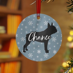 Personalized Boston Terrier Ornament, Boston Terrier Gifts, Custom Dog Ornament, Boston Terrier Christmas Ornament, Custom Name Pet Ornament