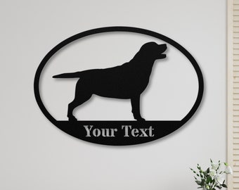 Personalized Labrador Retriever Metal Wall Art, Custom Lab Dog Gift, Labrador Decor House Number, Welcome, Name Sign, Address Sign for House