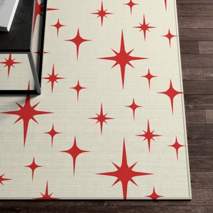 Retro Rug, Mid Century Modern Atomic Starburst Area Rug, Boho Rug, Mcm ...