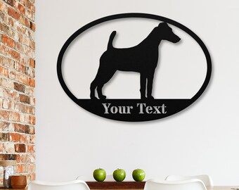 Personalized Smooth Fox Terrier Gifts, Custom Dog Metal Wall Art, Fox Terrier Decor House Number, Welcome, Name Sign, Address Sign for House