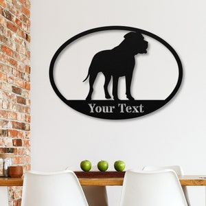 Personalized English Mastiff Gifts, Custom Mastiff Dog Metal Wall Art, Home Decor, House Number, Welcome, Name Sign, Address Sign for House
