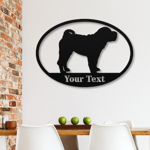 Personalized Shar Pei Gifts, Custom Dog Metal Wall Art, Sharpei Decor, Shar-Pei House Number, Welcome, Name Sign, Address Sign for House