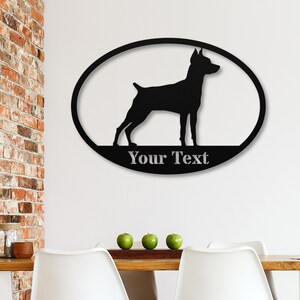 Personalized Miniature Pinscher Gift, Custom Dog Metal Wall Art, Min Pin Art Decor, House Number, Welcome, Name Sign, House Address Sign