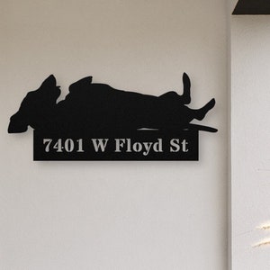 Funny Dachshund Custom Metal House Address Sign, Dachshund Gift, Personalized Dachshund Decor, Doxie Metal Wall Art, Cute Wiener Dog Gifts