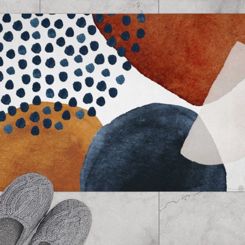 Abstract Art Bath Mat Non-slip Modern Boho Chic Bath Rug W/ - Etsy