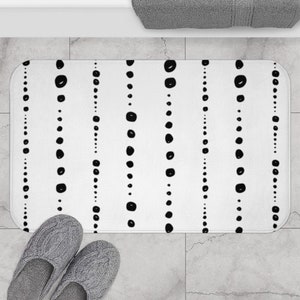 Black and White Bath Rugs Bathroom Rugs Set Bath Mat Flatwoven Kilim Cute  Bathmat Size 2x3 Entry Rug Shower Mat Bathroom Decor 