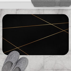 Geometric Lines Bathroom Mat Non-slip Bath Carpets Memory