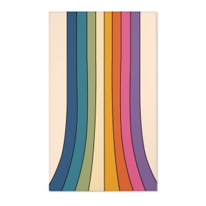 Retro Rug, 70s Rug, Funky Rug, Trippy Rug, Hippie Rug, Retro Rainbow Area Rug, Abstract Groovy Boho Rug, Kitchen Bedroom Living Room Art Rug image 4