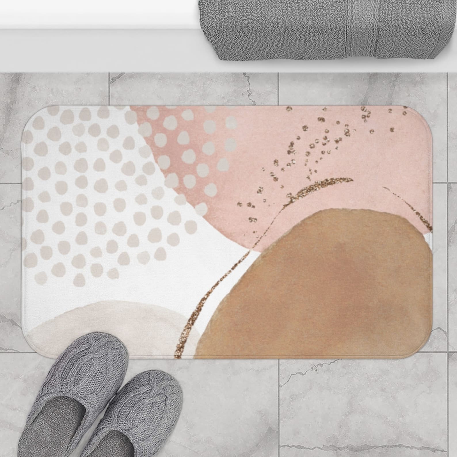 Abstract Art Bath Mat Nonslip Modern Boho Chic Bath Rug With Etsy