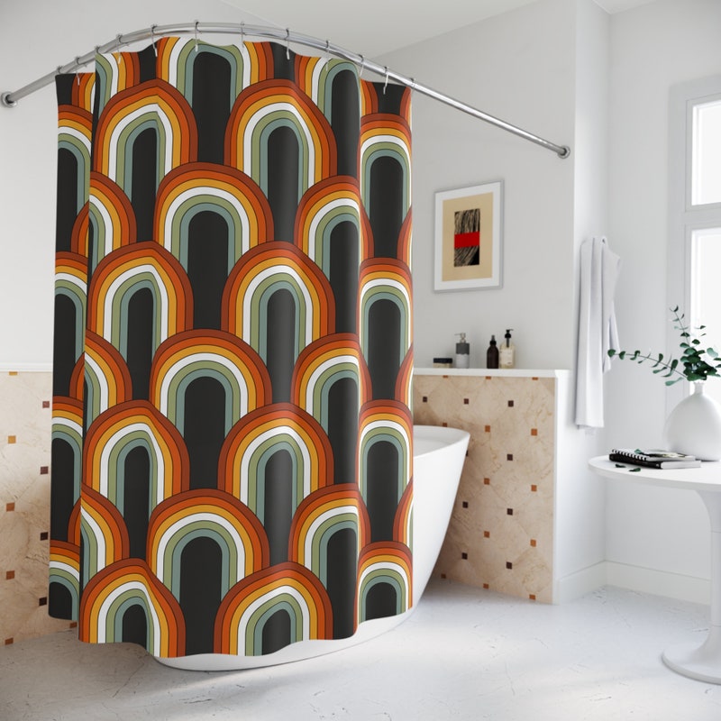 70s Shower Curtain - Etsy