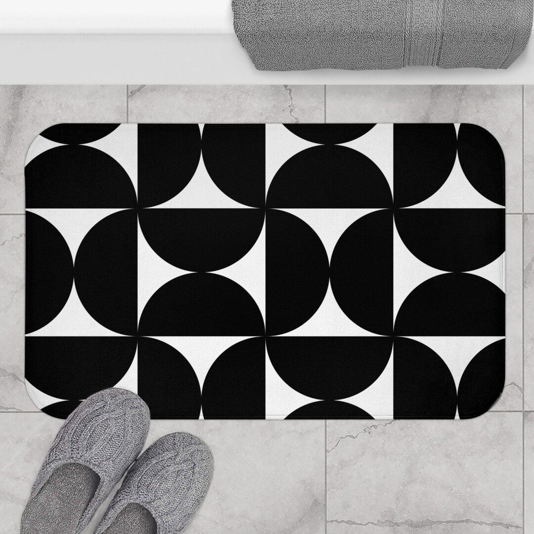 Amazon.com: ZKJSMGS Geometric Bath Mat Red Grey Black White