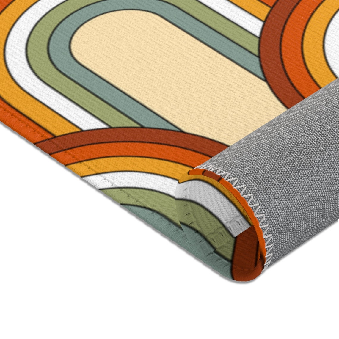 Retro Rug 70s Rug Funky Rug Hippie Rug Colorful Rainbows Etsy