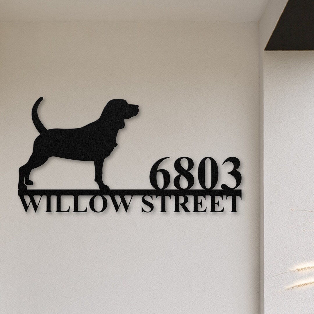Beagle Custom Address House Number Sign, Beagle Gifts, Personalized ...