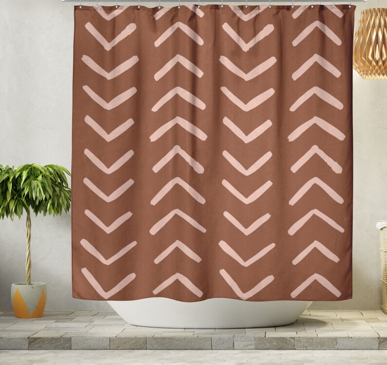 pink boho shower curtain