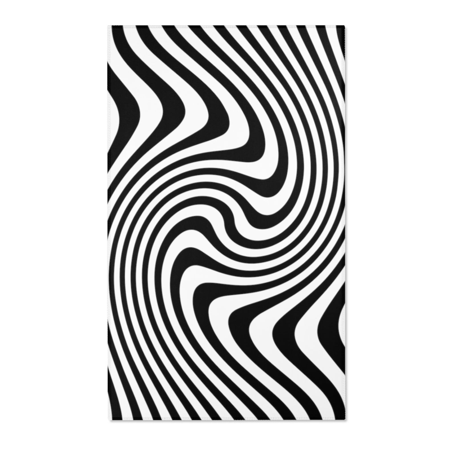 Trippy Rug Funky Rug Black and White Optical Illusion Rug Etsy