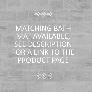 Puede incluir: Una pared de ladrillo gris con texto blanco que dice "*** ALFOMBRA DE BA&Ntilde;O A JUEGO DISPONIBLE, VER DESCRIPCI&Oacute;N PARA UN ENLACE A LA P&Aacute;GINA DEL PRODUCTO ***".