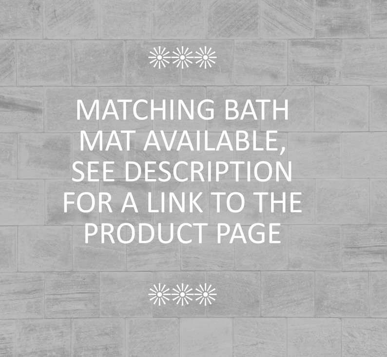 Puede incluir: Una pared de ladrillo gris con texto blanco que dice "*** ALFOMBRA DE BA&Ntilde;O A JUEGO DISPONIBLE, VER DESCRIPCI&Oacute;N PARA UN ENLACE A LA P&Aacute;GINA DEL PRODUCTO ***".