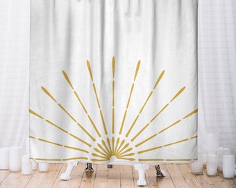 Boho Shower Curtain | Sunburst Shower Curtain | Boho Decor | Bohemian Decor | Boho Bathroom Decor | Boho Bath Curtain | Housewarming Gift